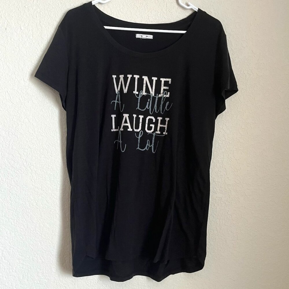 Maurices Black "Wine A Little Laugh A Lot" shirt